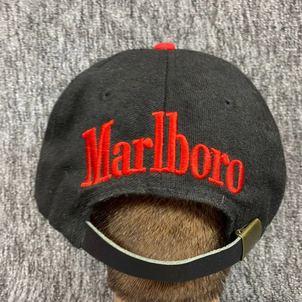 Vintage 90s Marlboro Adventure Team Lizard Rock Leather Strapback Hat Cap Taiwan